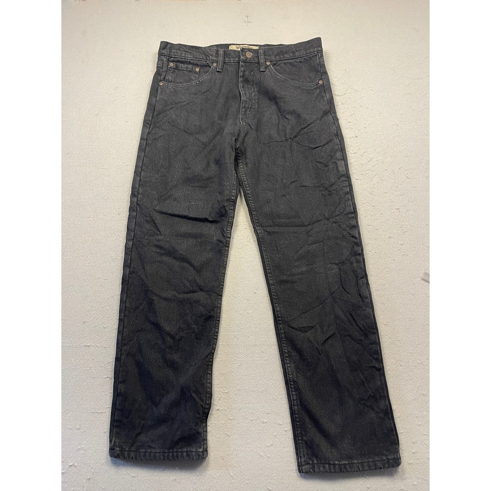 Wrangler Authentics Fleece Lined Denim Jeans Black 32x30 Mens